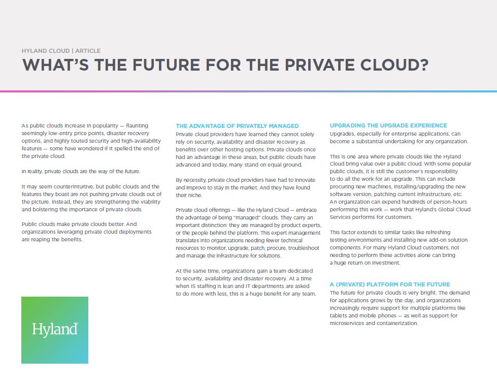 Private Cloud, Public Cloud, Hyland, Kyocera, Software, Document Management, Poynter's Business Solutions