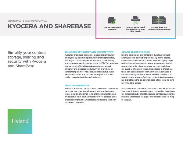 ShareBase, Kyocera, Solution, Software, Document Management, Poynter's Business Solutions