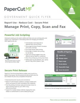 Papercut, Mf, Government Flyer, Poynter's Business Solutions